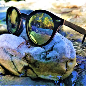 Ebony Wood Sunglasses Mirrored Rose Gold Lenses